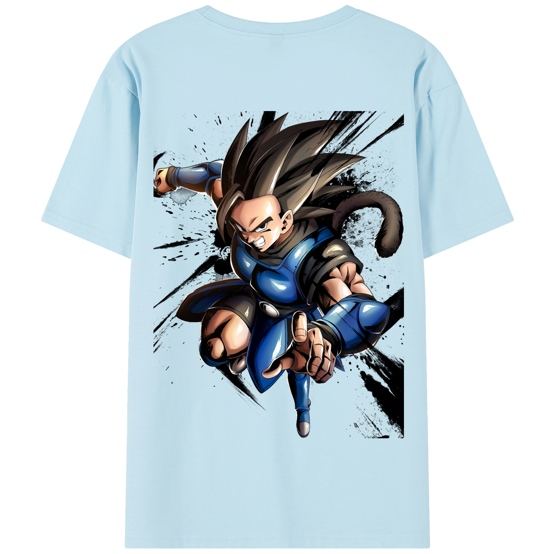 （画像用） ドラゴンボール ベジータ四世（Bejīta Yonsei）DRAGON BALL Vegeta IV 綿100％半袖Tシャツ（背面プリント）